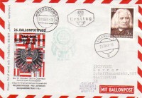 26. Ballonpost 21. 10. 1961 Wels HB-BIV Albis FDC Franz Liszt